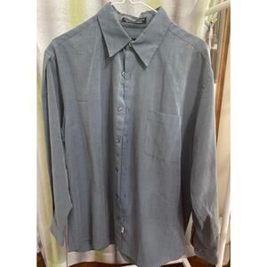 Perry Ellis Mens Blue Dress Shirt, Size Medium